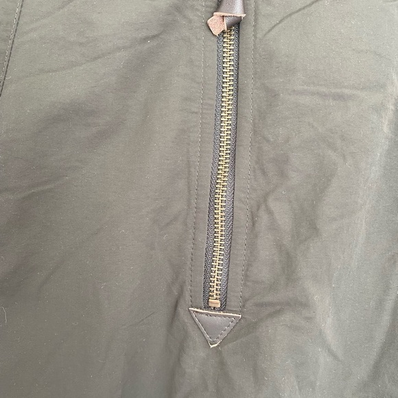 Eddie Bauer Mens Pullover Quarter Zip Nylon Jacket Size M‎ Olive Fleece Line - Picture 4 of 16